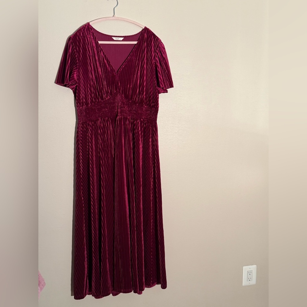 Simple Burgundy Maxi Dress